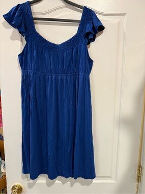Soma Cobalt Blue Ruffle Sleeve Casual Dress